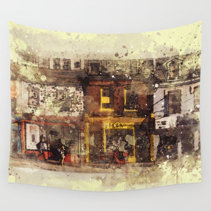 Nyc Brooklyn Soho Watercolor Painting Street Rustic Abstract