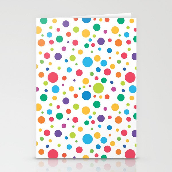 Rainbow Polka Dots Stationery Cards
