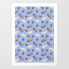 Breads (Blue) Art Print
