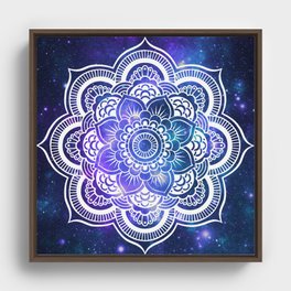 Mandala: Violet & Teal Galaxy Framed Canvas