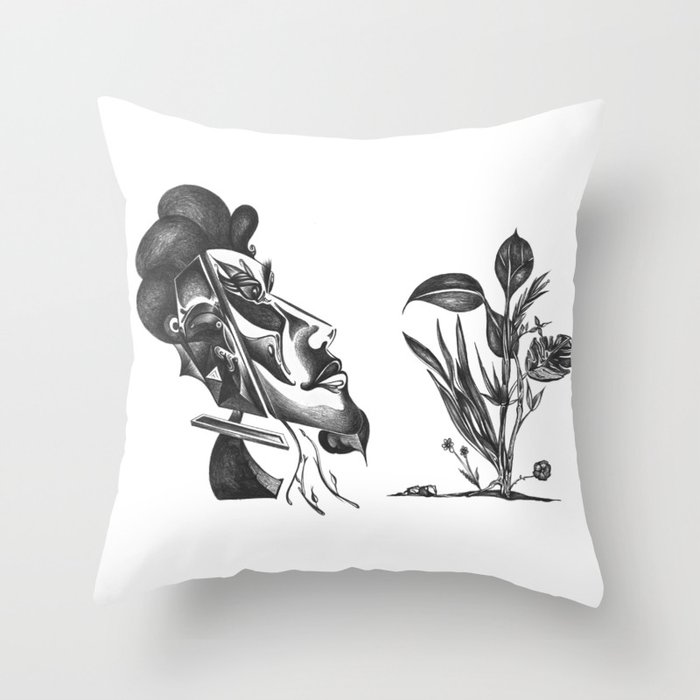 Mysterious Human Plant’s Throw Pillow