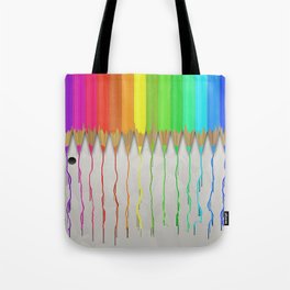 Melting Rainbow Pencils Tote Bag