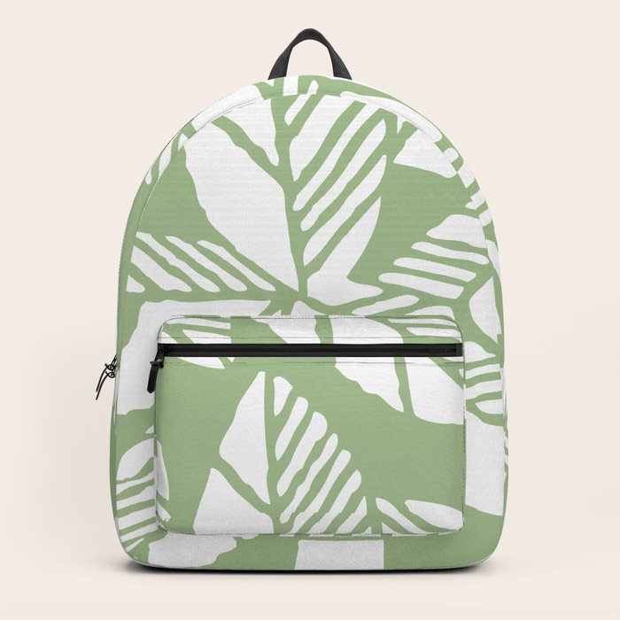Tropical Palm Tree Composition Sage Green Backpack by Tony Magner