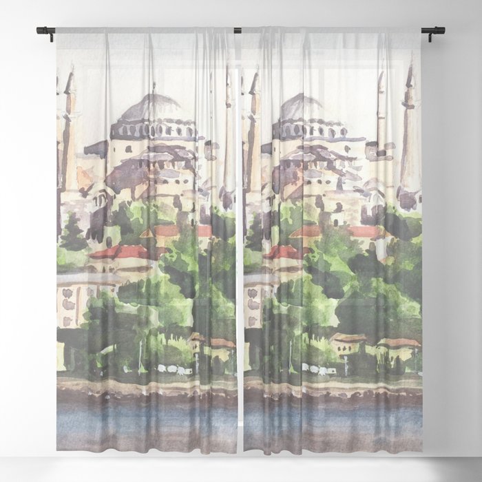 Istanbul Turkey Hagia Sophia Sheer Curtain