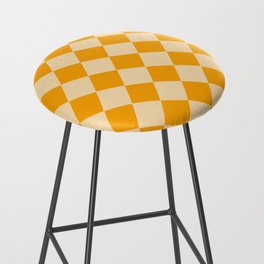 Honey Slanted Checker Bar Stool