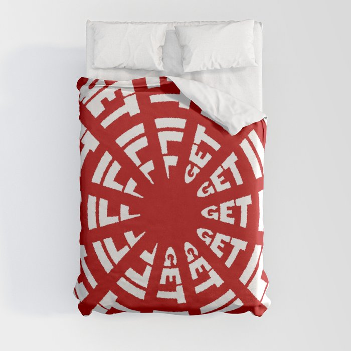 Time to Get Ill Clock - Red Duvet Cover