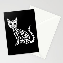 Muertos Day Of Dead Halloween Cute Cat Sugar Skull Stationery Card