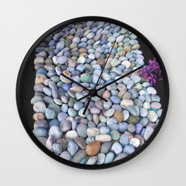 Serpentine Flow of Colorful River Rocks Wall Clock