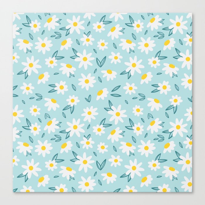 Daisy Flowers Pattern Canvas Print