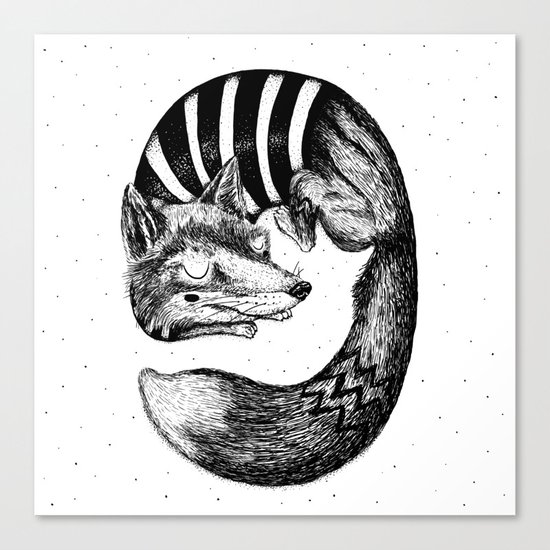 Sleepy Fox Canvas Print