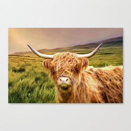 Highland Cow (Painting) Canvas Print