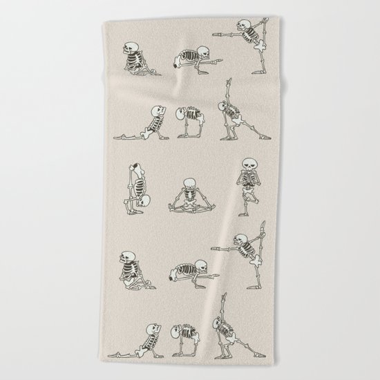 Skeleton Yoga Beach Towel