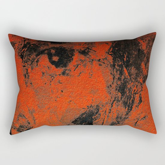 Black and Orange Wall Rectangular Pillow