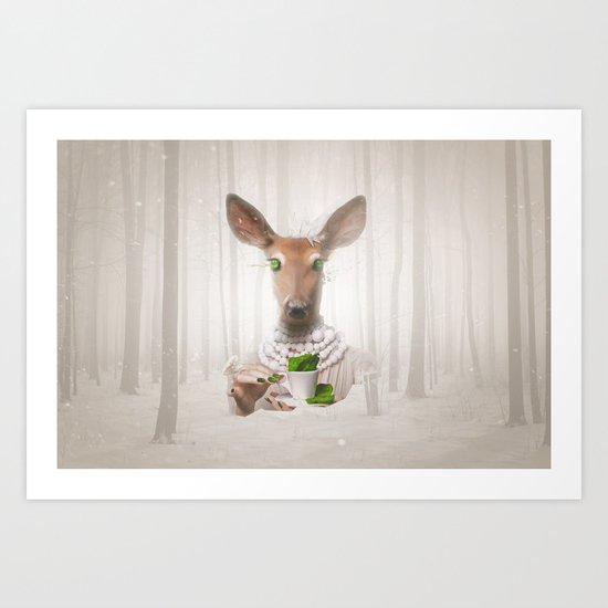 Would you like a cup of tea, my deer ? Art Print