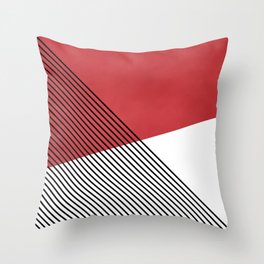 Simple geometric art - red Throw Pillow