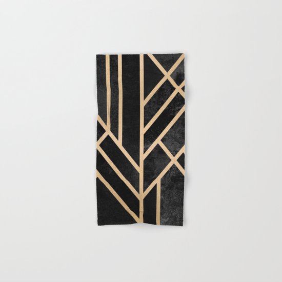Art Deco Black Hand & Bath Towel