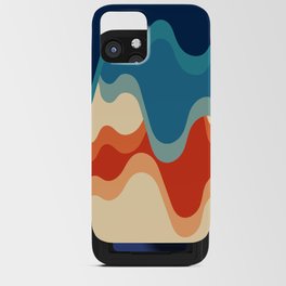 Waves Rippling and Cascading At The Beach Abstract Nature Art In Retro 70s & 80s Color Palette iPhone Card Case