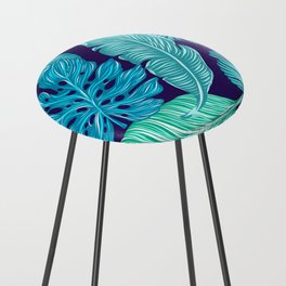 Tropical Palm Leaves Pattern Counter Stool
