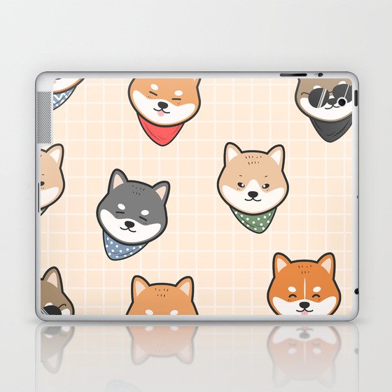 Cute Japanese Dog - Shiba Inu Pattern Laptop & iPad Skin