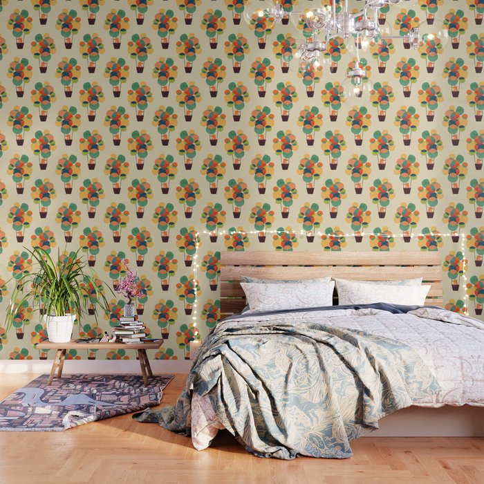Whimsical Hot Air Balloon Wallpaper By Budikwan Society6