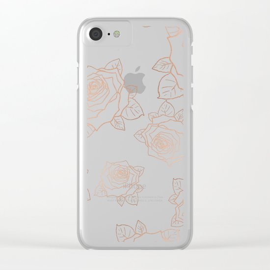 Metallic Roses Clear iPhone Case