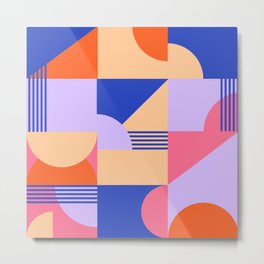 Artsy Geometric Retro Vibes Metal Print