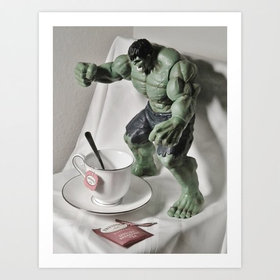 Green Hulk Cuppa Tea Art Print