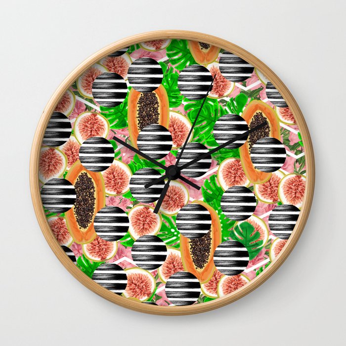 Tropical Fruits Wall Clock