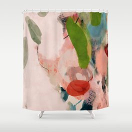 pink summer roses 1 triptych abstract  Shower Curtain