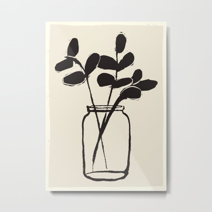 Minimal Abstract Art Plant 42 Metal Print