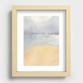 In Dreams 020 - Abstract Beach Ocean Watercolor Recessed Framed Print