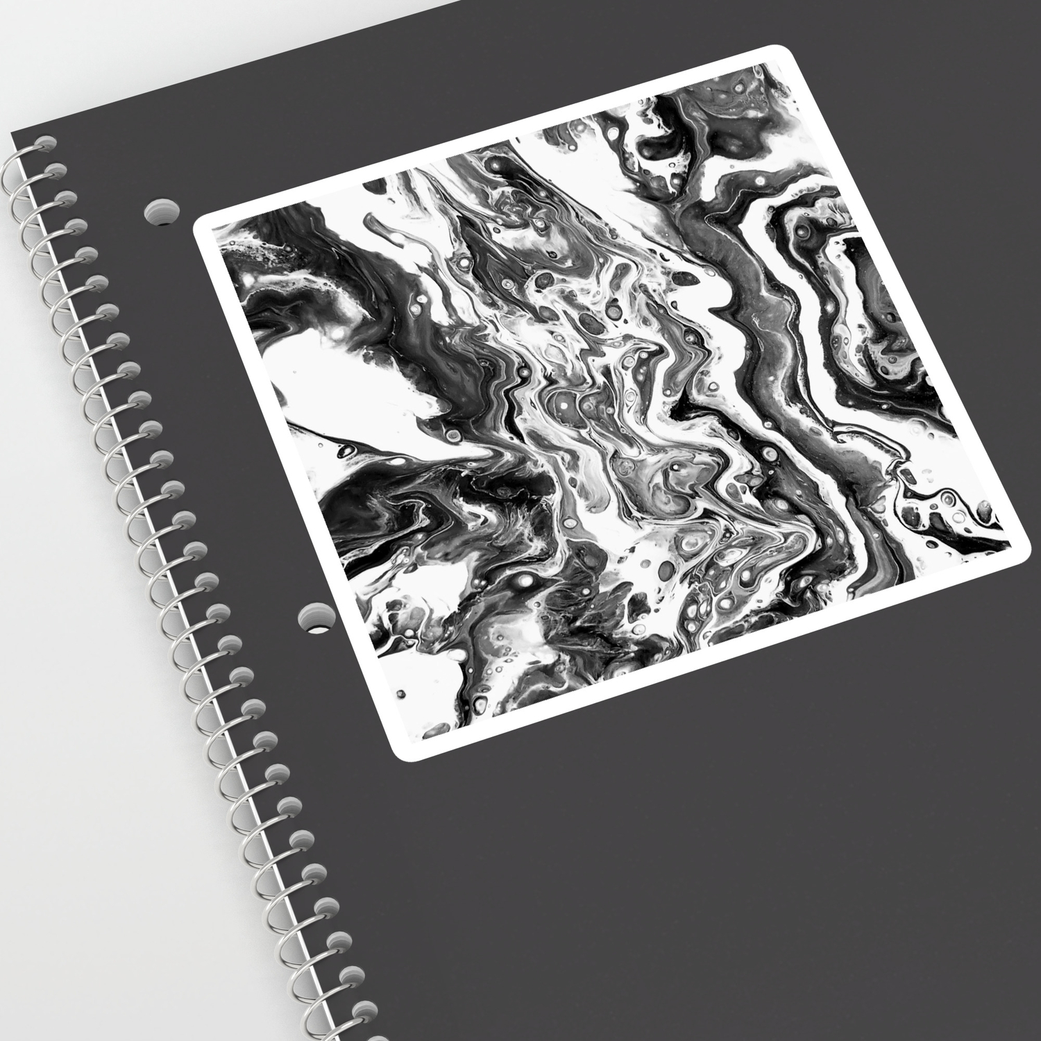 Black And White Universe Acrylic Pour Painting Sticker By