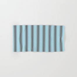 [ Thumbnail: Light Blue & Dim Grey Colored Stripes/Lines Pattern Hand & Bath Towel ]