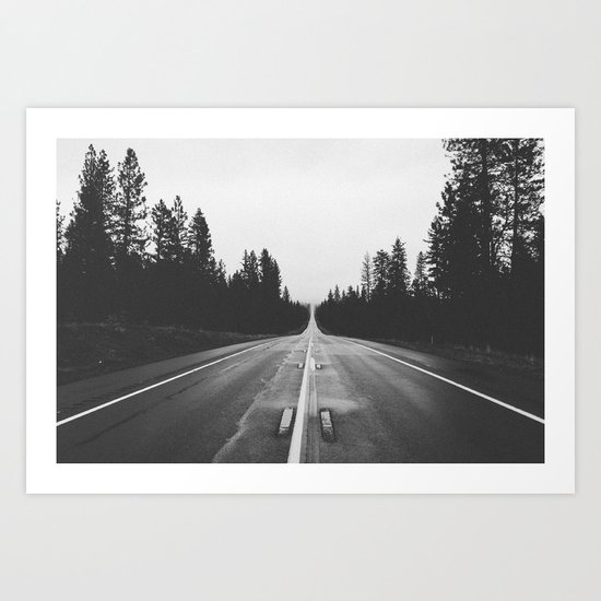 Grey road Art Print