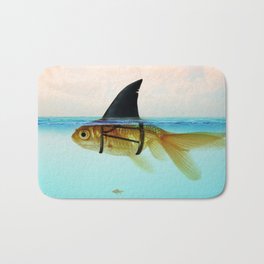 goldfish with a shark fin Bath Mat | Fishing, Beagoldfish, Graphicdesign, Sharkfin, Alwaysbeyourself, Orange, Sky, Boat, Brilliantdisguise, Ship 