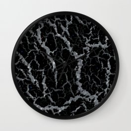 Cracked Space Lava - Glitter Silver Wall Clock