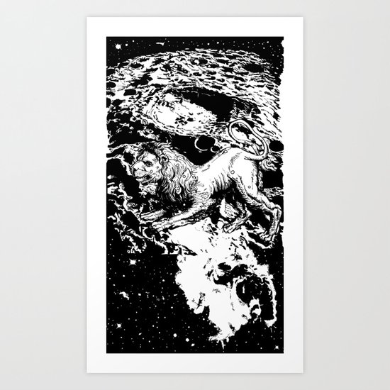 Moon Lion Art Print