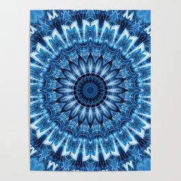 Mandala cool blue Poster