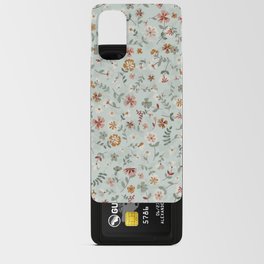 crafted heritage vintage flowers on mint Android Card Case