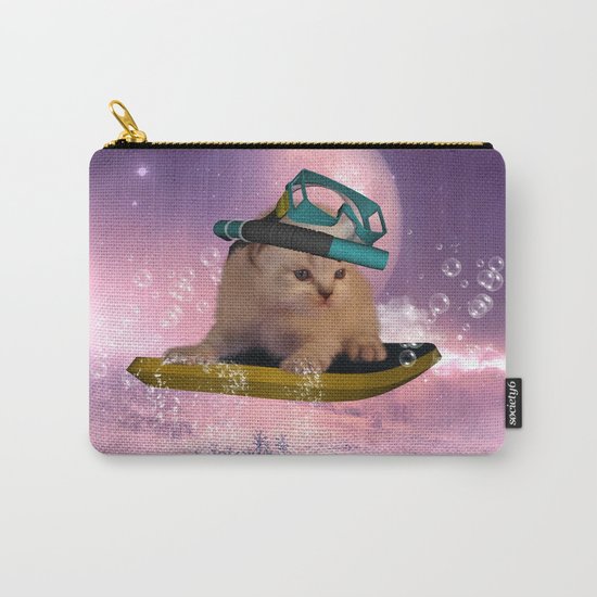 Cute surfing kitten Carry-All Pouch