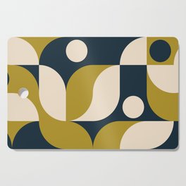 Modern vintage abstract geometric background with circles, rectangles and squares in retro scandinavian style. Pastel colored simple shapes graphic pattern.  Cutting Board