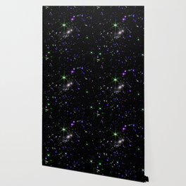 Galaxies of the Universe indigo blue green Wallpaper