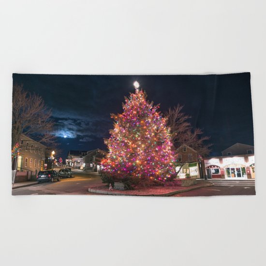 Rockport's Christmas tree 2015 Beach Towel