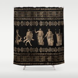 Greek Deities and Meander key ornament Shower Curtain