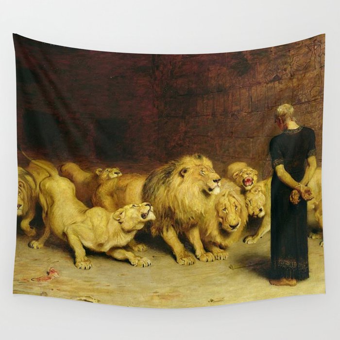 Daniel In The Lions Den 1872 By Briton Riviere Wall Tapestry By