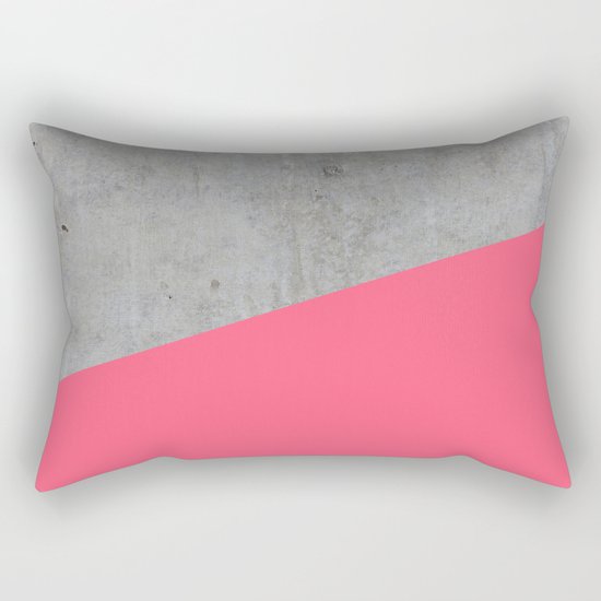 Concrete and pink Rectangular Pillow