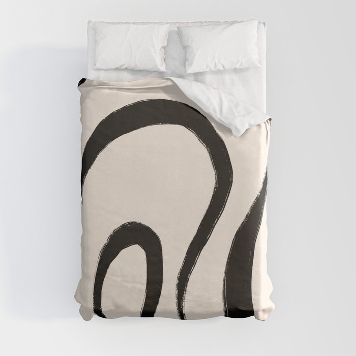 Rainbow Black and White Abstract  Duvet Cover