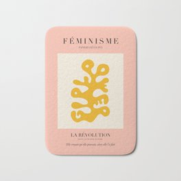 L'ART DU FÉMINISME III Bath Mat | Graphicdesign, Politics, Pink, Orange, Girlpower, Glrpwr, Matisse, French, Sexism, Feminism 