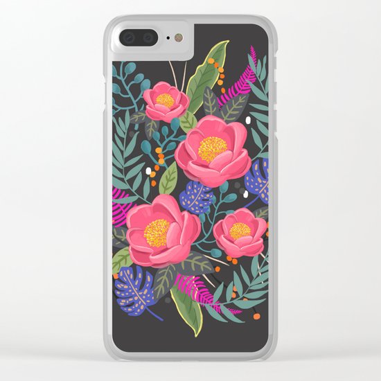 Romantic Blossom night version Clear iPhone Case
