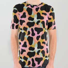 Rainbow Cow Print All Over Graphic Tee
